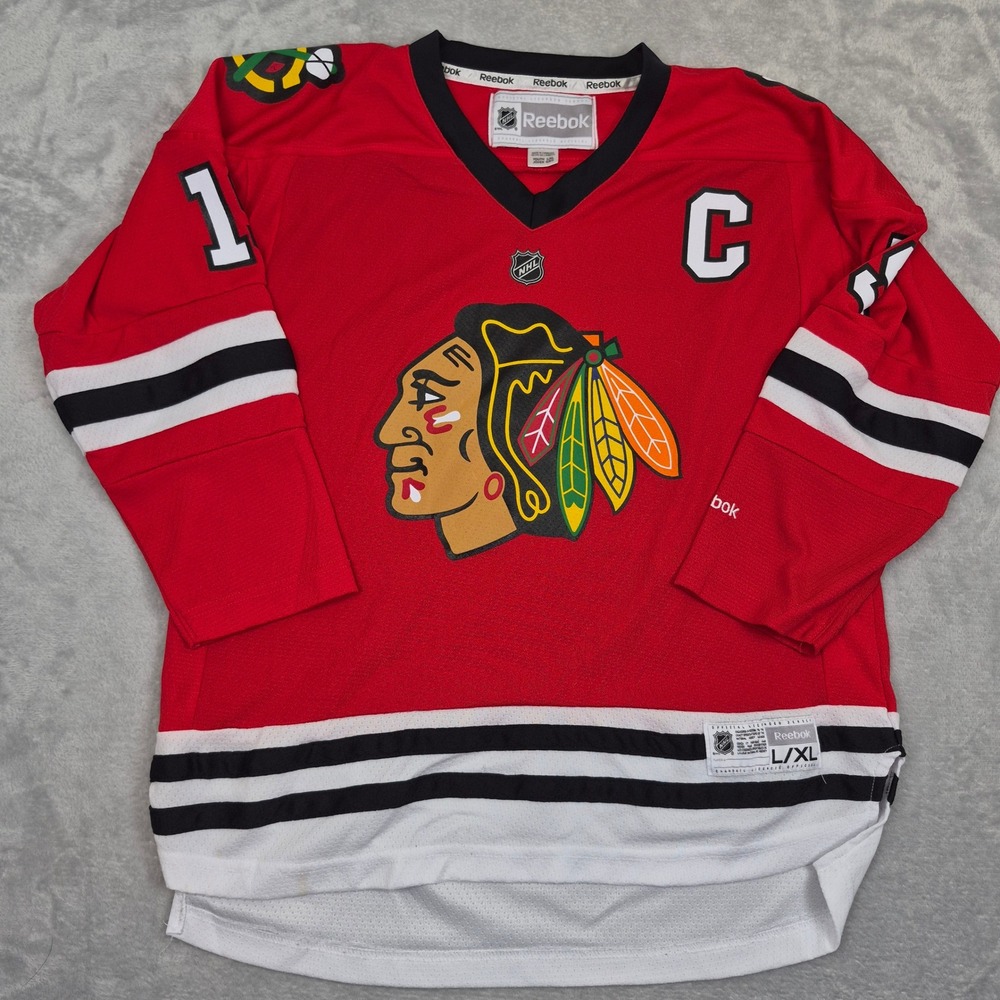 Reebok Chicago Blackhawks Jonathan Toews 19 NHL Youth L/XL Hockey Jersey Red C